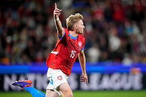 UEFA Nations League, Czech Republic vs Ukraine: Czech Republic's Pavel Sulc celebrates after scoring his side's second goal